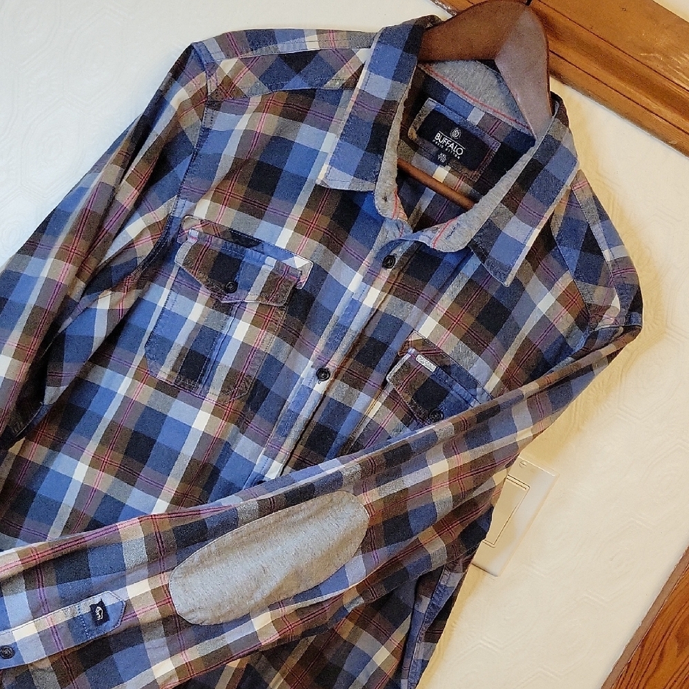 Buffalo‎ David Bitton Blue and Brown Plaid Shirt